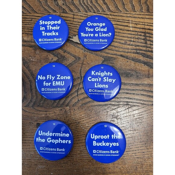 2013 PENN STATE CITIZENS BANK COMPLETE FOOTBALL SEASON SLOGAN BUTTON SET - Picture 3 of 5